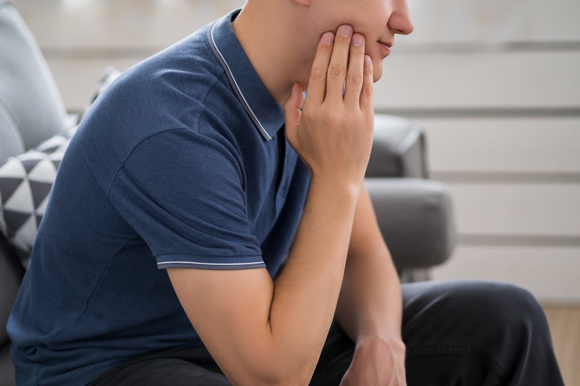 A man with toothache
